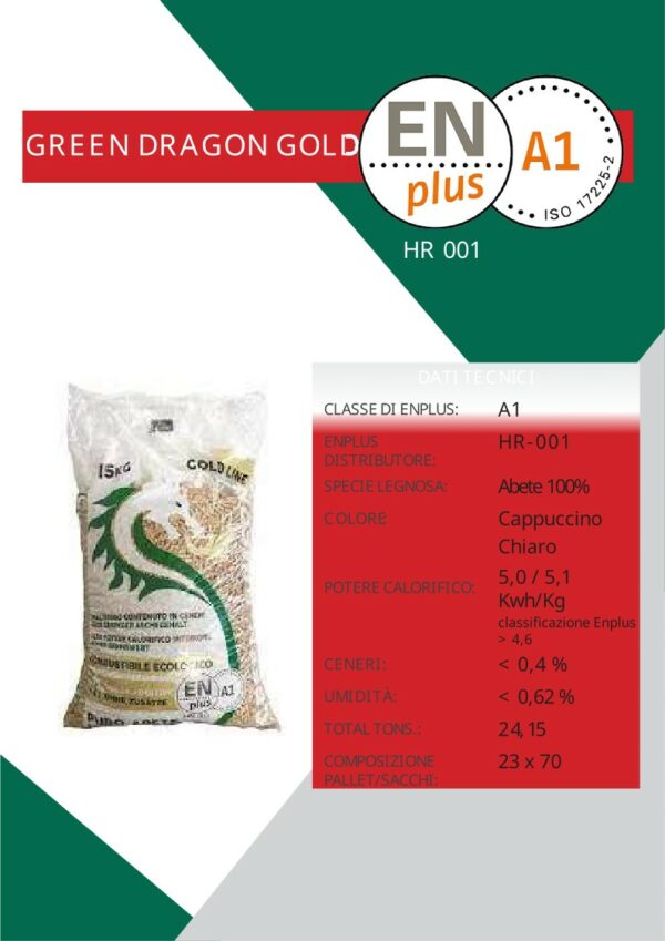 Pellet Green Dragon Gold certificato ENplus® A1 - immagine 4